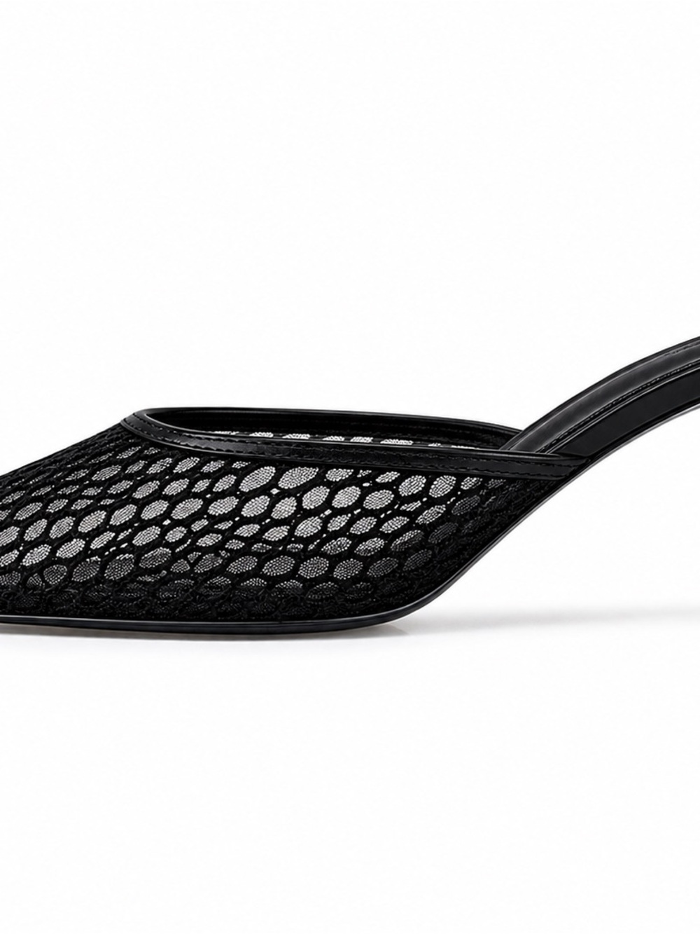 Steve Madden Black Mesh Pointed Mule Heel 8